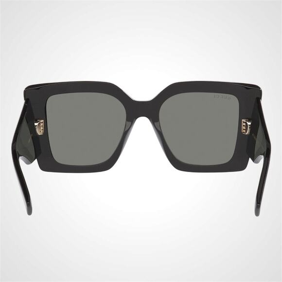 New GUCCI Sunglasses Black Gold Logo Square Oversized 51mm Grey Lens Womens main image 5